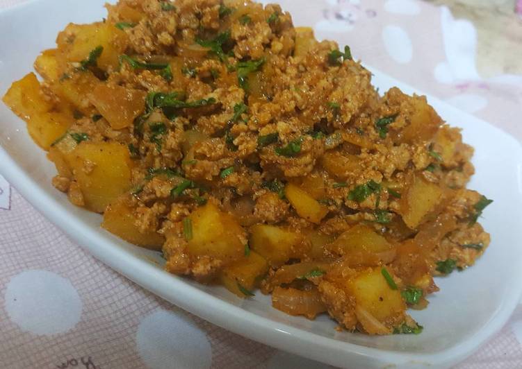 حمسة الدجاج المفروم بالبطاط🥔 ع طريقتي