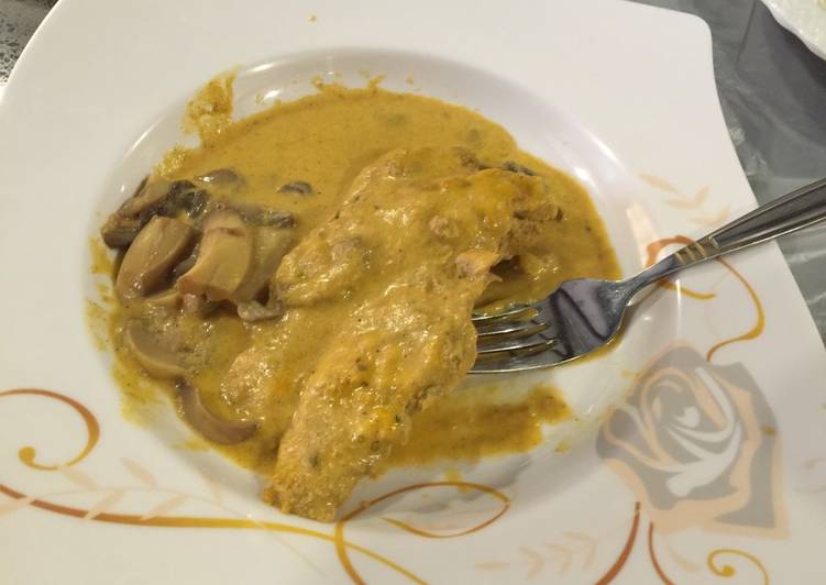 ستيك الدجاج بالفطر