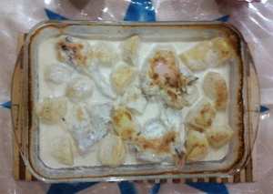 دجاج مع بطاطا بالكريمه