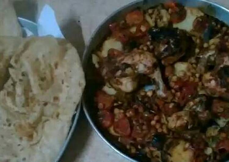 صينية دجاج مع الخضار