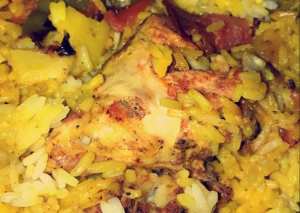 مدفونة دجاج وخضار