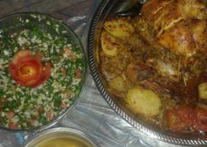 دجاج محشي بالفريكه