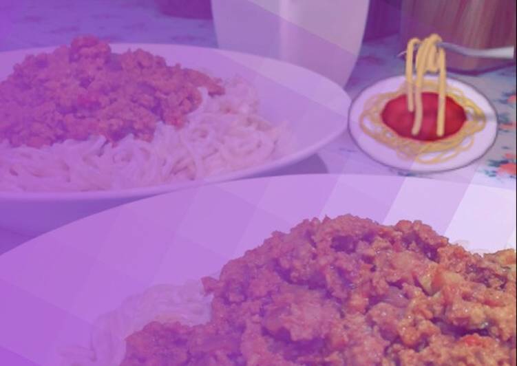 اسباغيتي بالدجاج المفروم 🍝