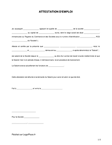 Attestation de Travail