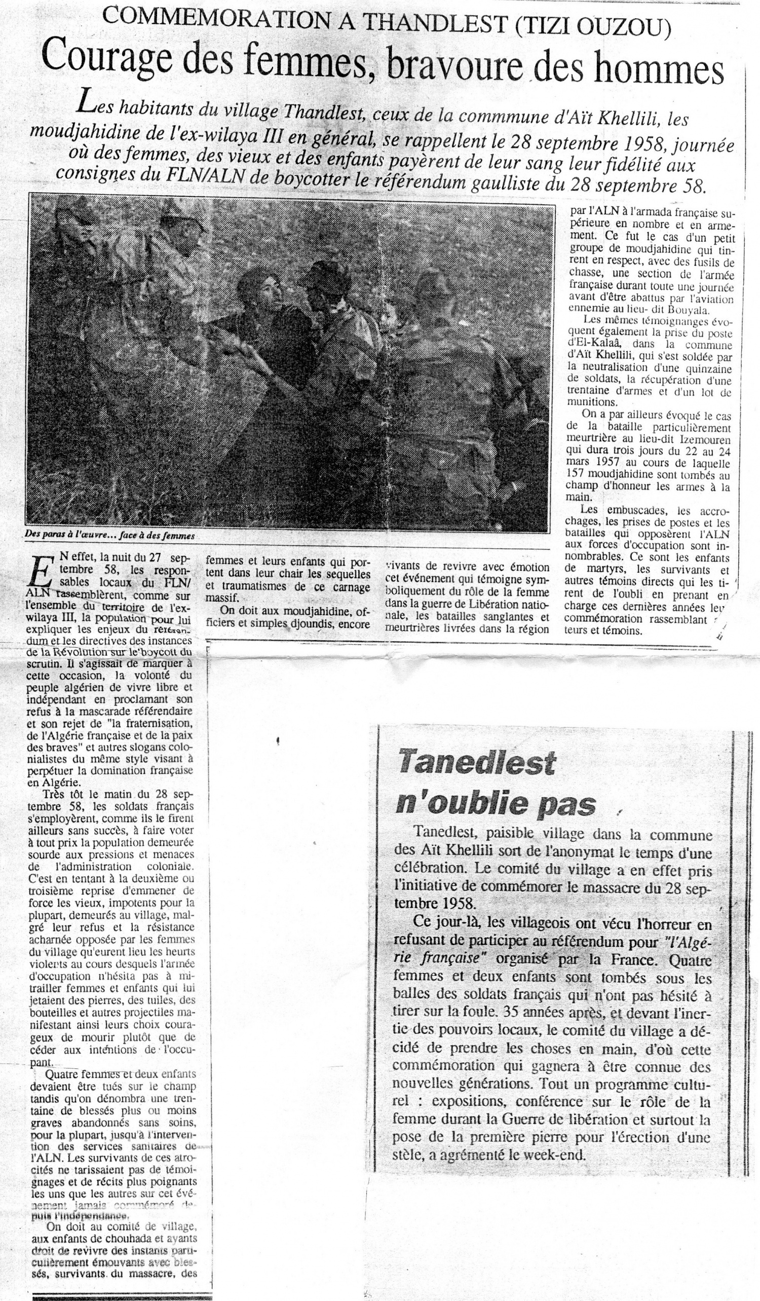 sur le chemin du passé,  Je me souviens bien de ce jour du 28 septembre 1958