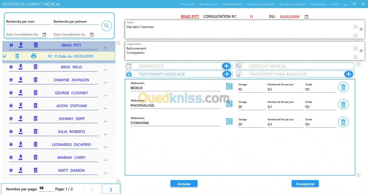 Gestion de cabinet médical