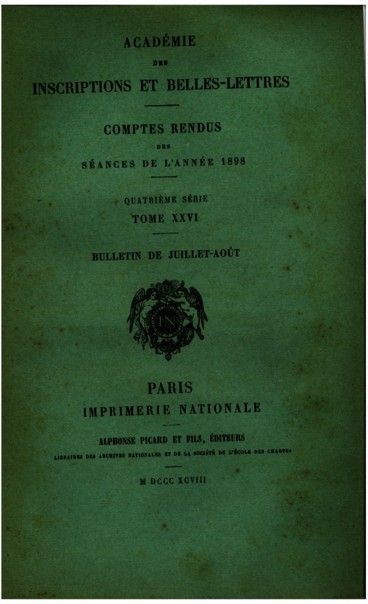 Le mausolée de Blad-Guitoun (fouilles de M. Viré)