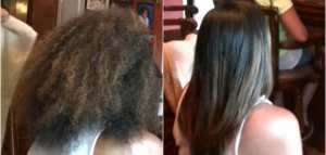 عمل الكيراتين الطبيعي للشعر بالبيت