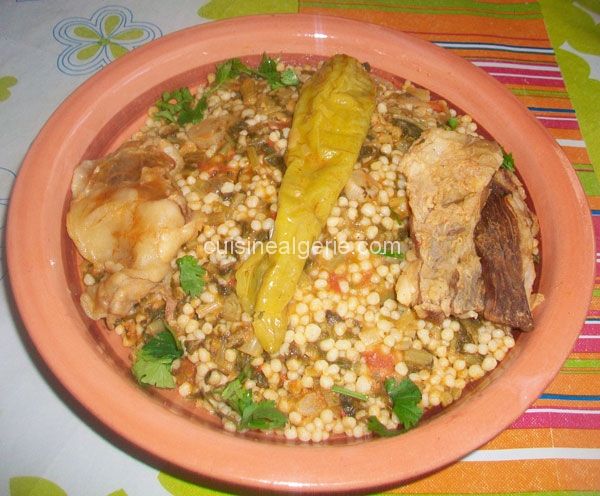 Berkoukes aux épinards et achedlouh (kadid)