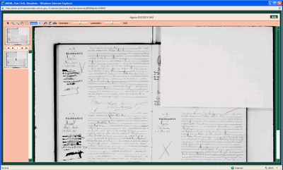 L'état civil de l'Algérie française (en partie) sur Internet