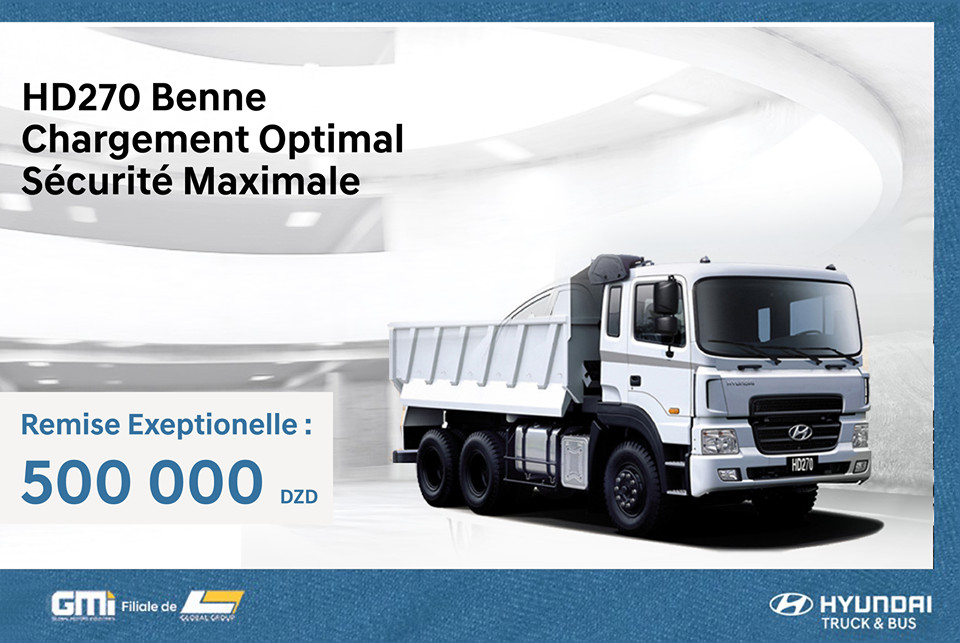 GMI Al Djazair : remises jusqu'à 500.000 DZD sur les camions Hyundai
