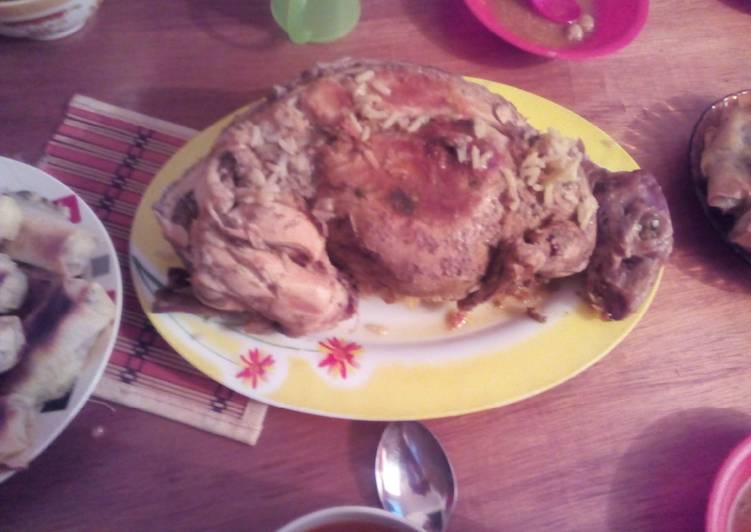 ارنب محشي بالأرز في كيكوطة