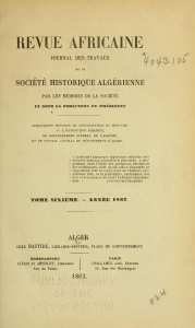 TABLES DE LA REVUE AFRICAINE et autres publications de la Société historique algérienne.