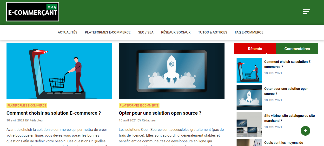 Un blog pour les E-commerçants