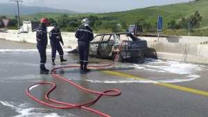 Dra Ben Kedda (Tizi Ouzou) - Une voiture prend feu, le chauffeur décède