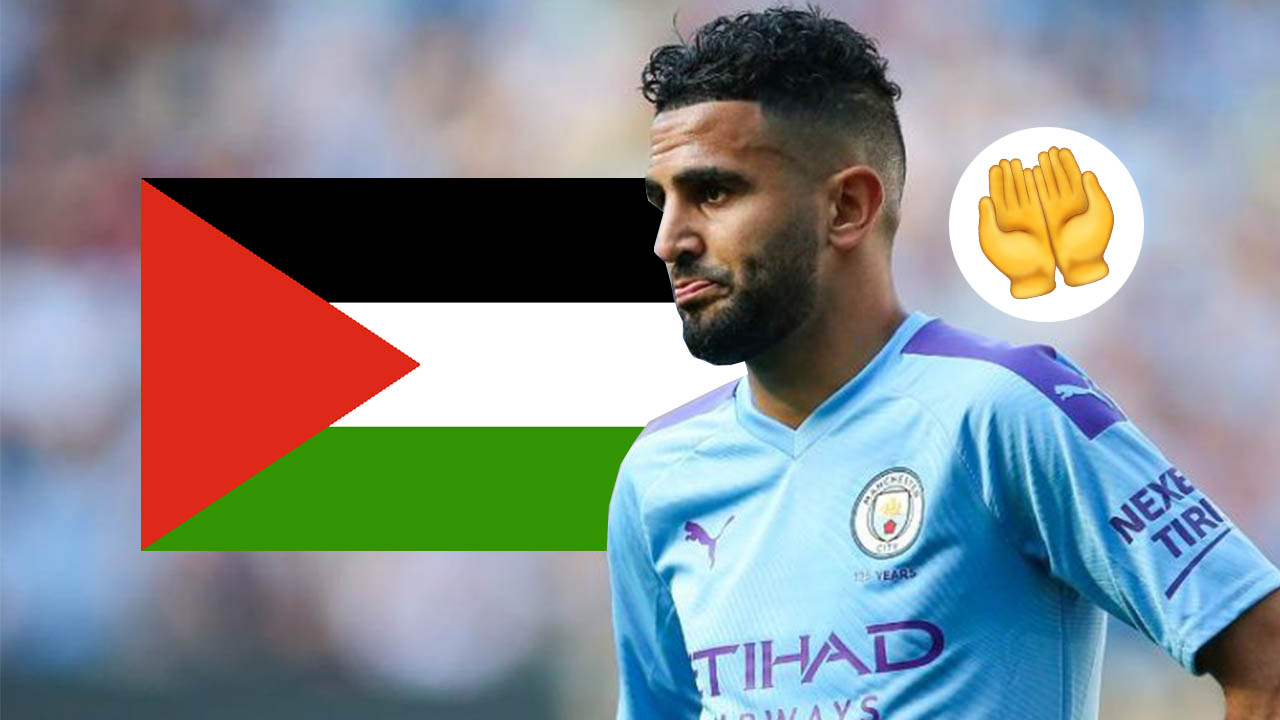 Mahrez célèbre son titre de champion d’Angleterre avec le drapeau palestinien