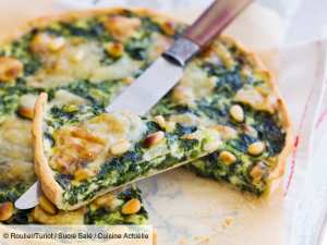 Tarte épinards et chèvre Sainte-Maure