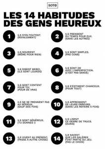 conseils et astuces (les habitudes des gens heureux)