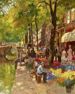 Marché aux fleurs de l'Artiste Peintre Ben Viegers