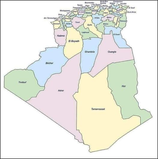 أصل تسمية ولايات الجزائر