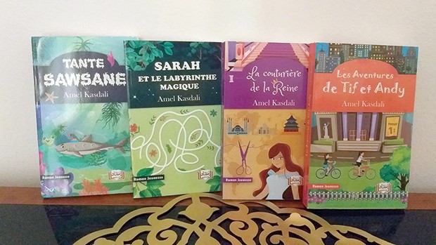 Parution de quatre romans d’Amel Kasdali intitulés » La couturière de la reine, Sarah et le labyrinthe magique, les aventures de Tif et Andy et Tanta Sawsane ».