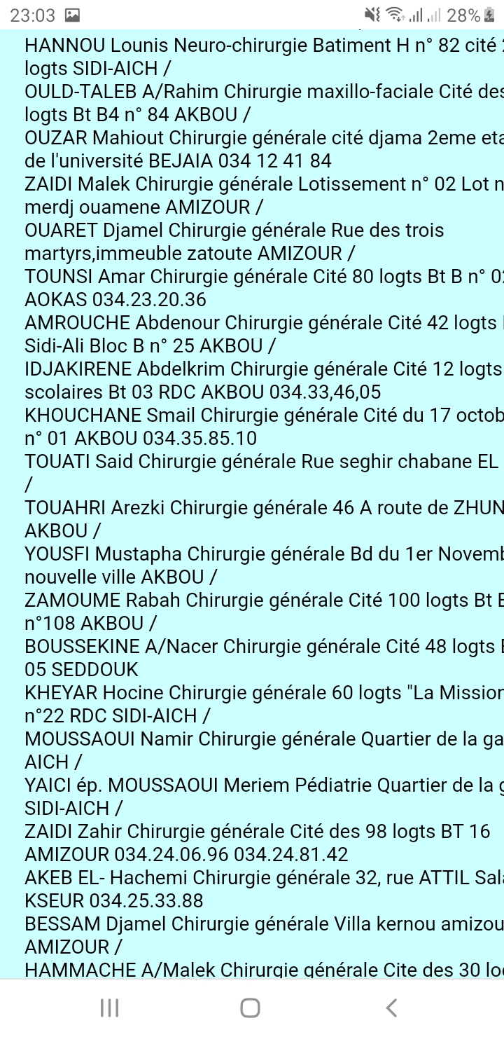 Médecins spécialistes