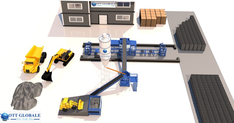 Machine des blocs OTT4A parpaing brique agglos pave bordure