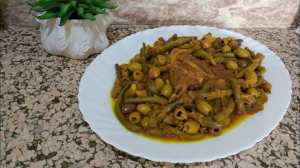 طاجين اللحم و الزيتون و لوبيا ماشطو