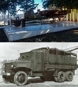 GMC CCKW armored truck in the Martyrs' cemetery of Bou Rokba