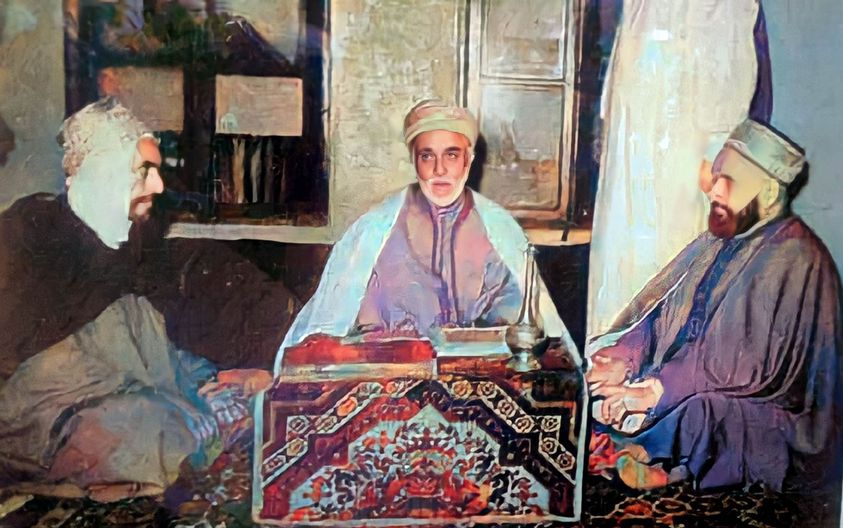 جلسة تجمع بين ثلاثة من كبار علماء مدينة الجزائر خلال القرن العشرين رحمة الله عليهم.