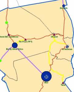 اليزي تهيئة الطريق الولائي رقم 02 الرابط بين اليزي و برج عمر إدريس