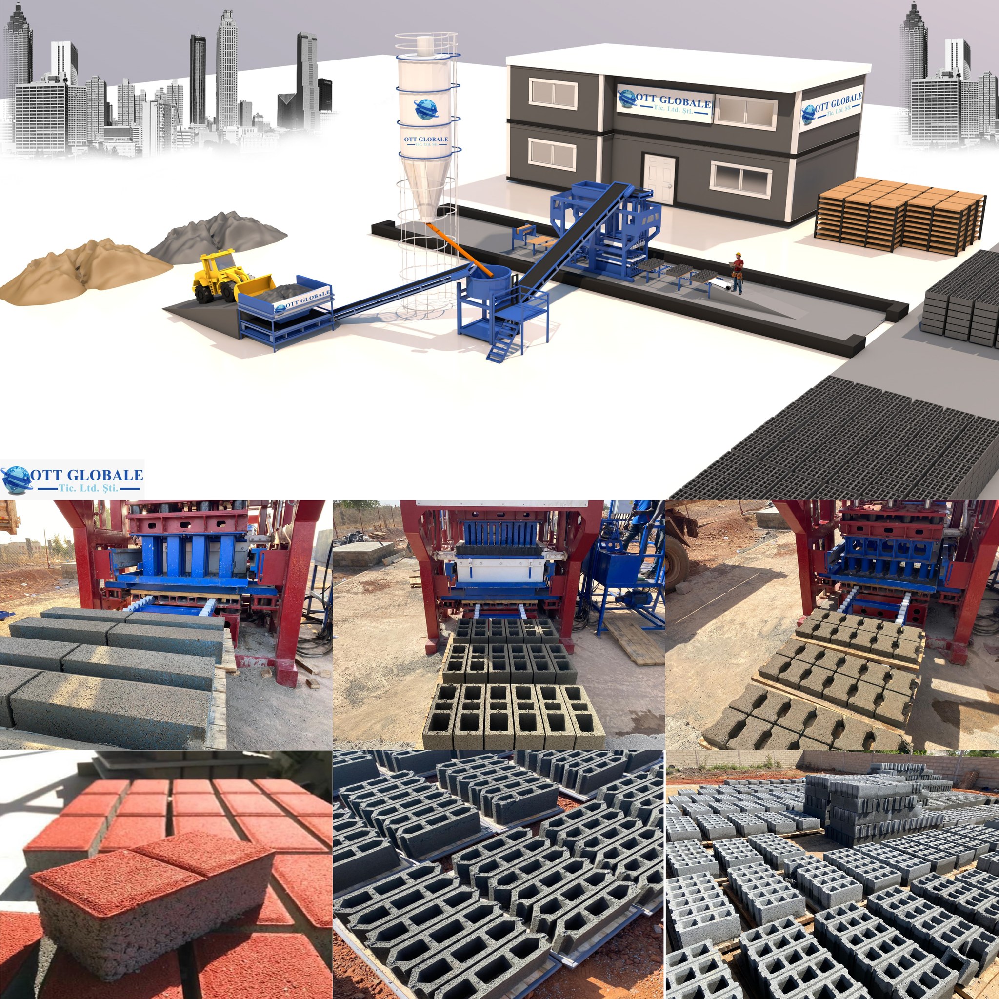 Machine a parpaing semi-automatique ott globale