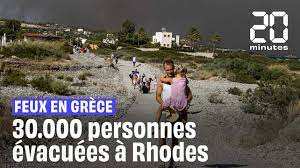 Planète (Grèce/Europe) -  L'enfer sur terre : la fuite dantesque des touristes de Rhodes en vidéo