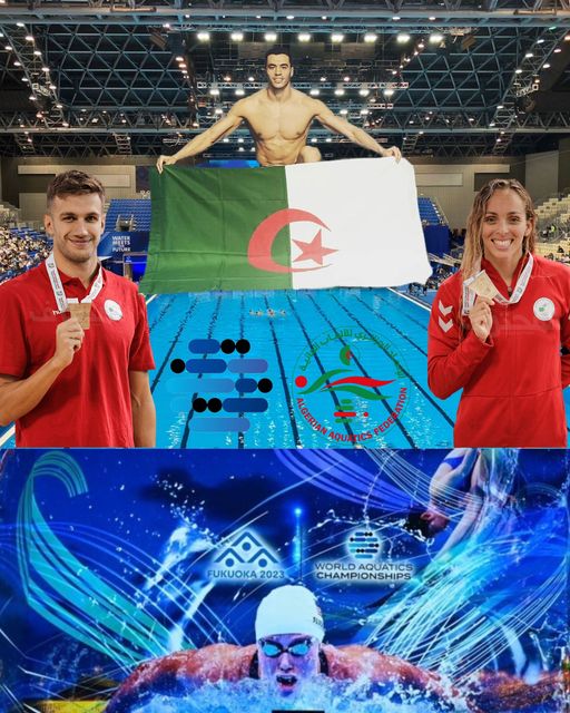 🏊 النسخة العشرين من بطولة العالم للسباحة الممتدة من الفترة  𝟐𝟑 إلى غاية 𝟑𝟎 جويلية فوكوكا اليابان 𝟐𝟎𝟐𝟑 🏊