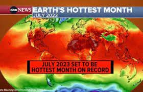 Planète (Climat) -  Juillet 2023, le mois le plus chaud jamais enregistré depuis 1880 (NASA)