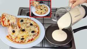 Pizza liquide à la poêle