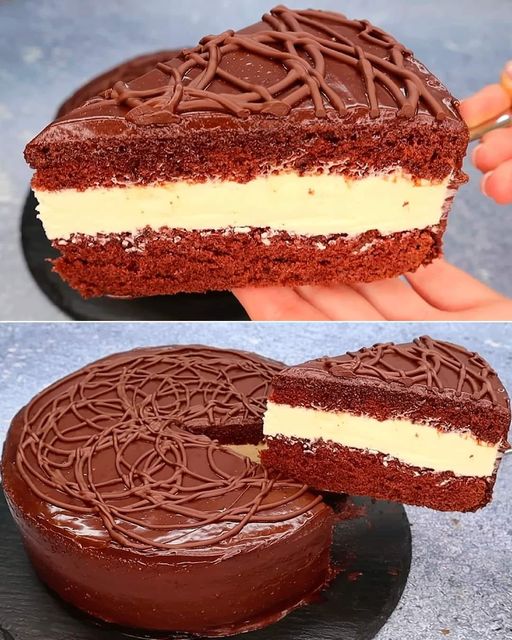 كيكة الشوكولاتة بالكريمة 😋
