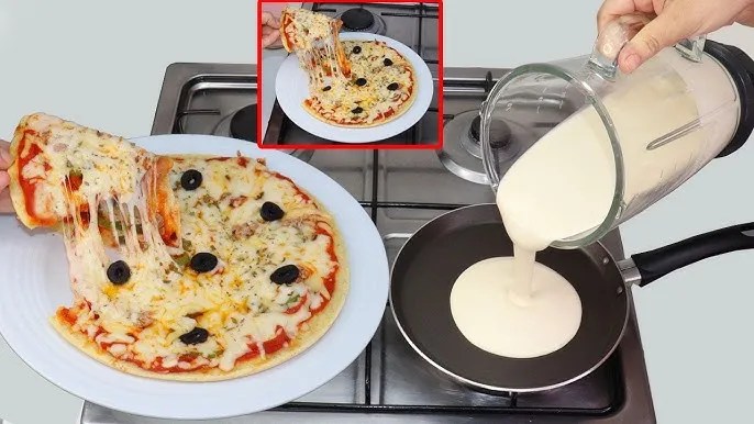 Pizza liquide à la poêle