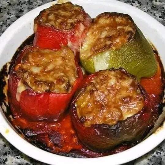 Poivrons farcis au four :