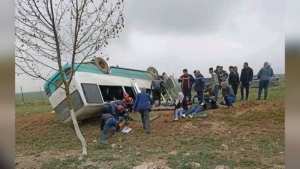Algérie (Constantine) -  12 blessés suite au renversement d’un bus de transport de voyageurs