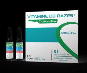 VITAMINE D3 RAZES Cholécalciférol 200 000 UI/ml Sol.Inj ou Buv BT/01 Amp de 1ml