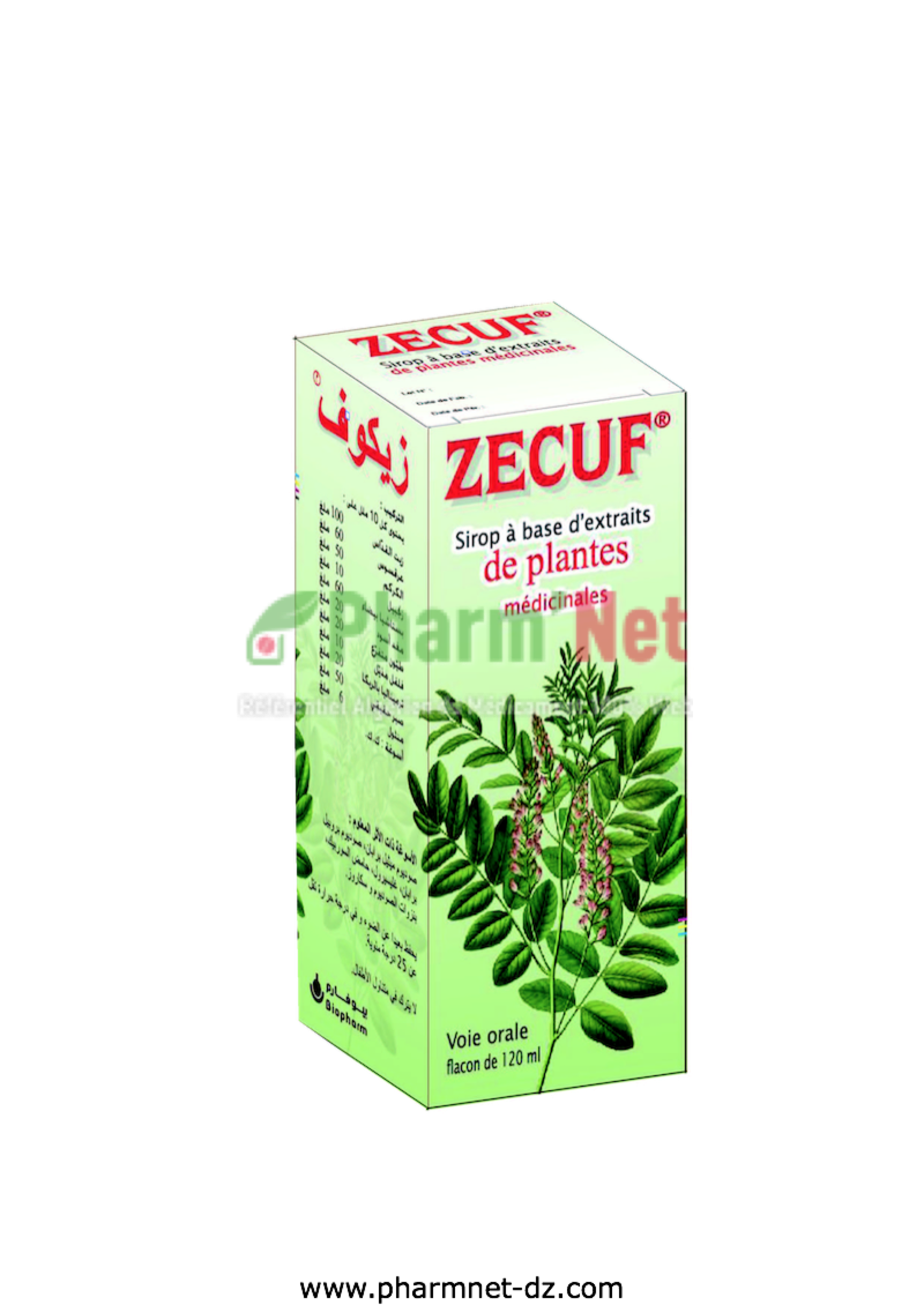 ZECUF AVEC SUCRE 100MG / 60MG / 50MG / 10MG / 60MG / 20MG / 20MG / 10MG / 20MG / 50MG / 06MG par 10ML SIROP A BASE  DE ONZE PLANTES MEDICINALES FL/120ML