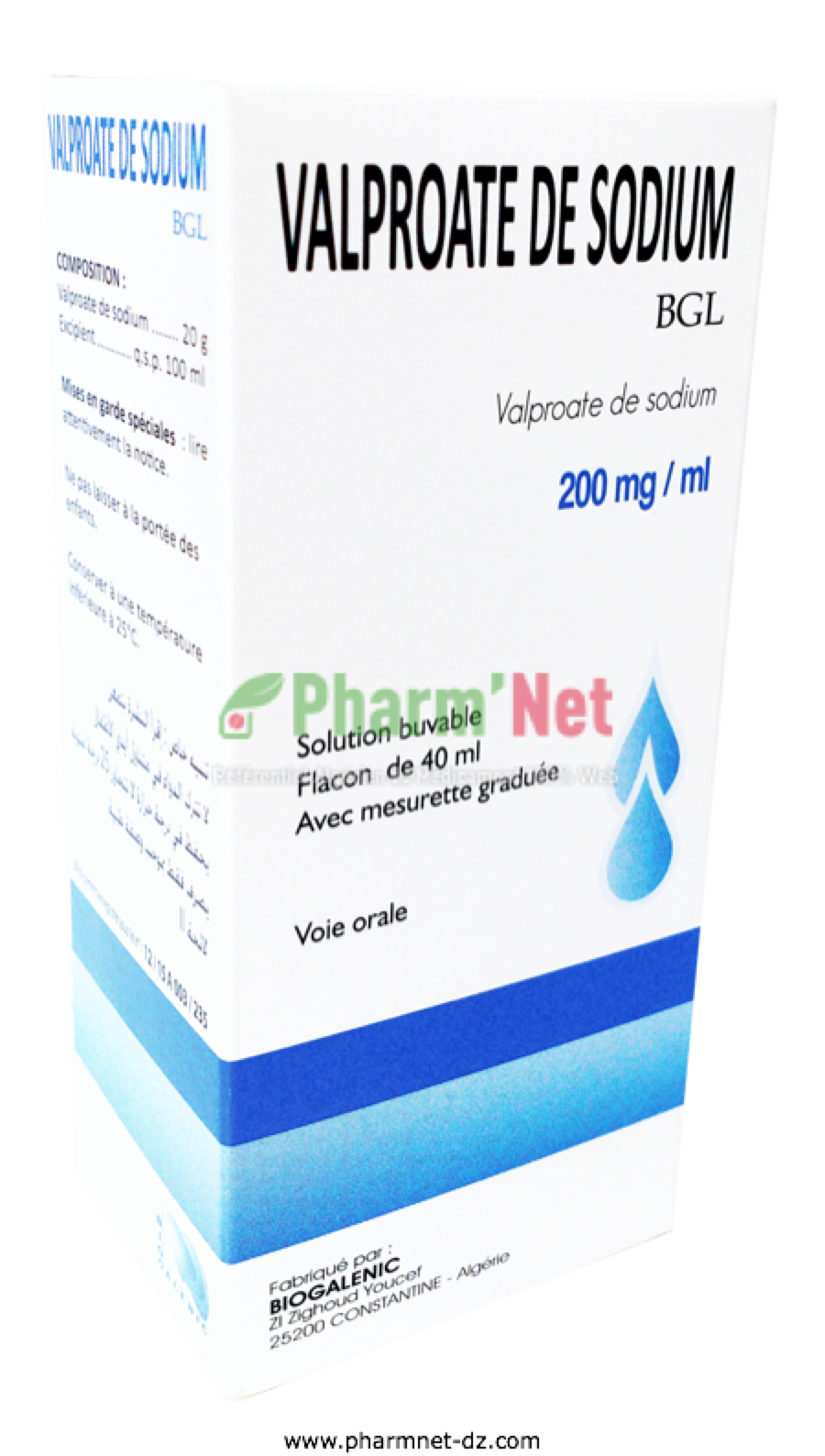 VALPROATE DE SODIUM BGL 200MG/ML SOL. BUV. B/1FL. DE 40ML + 1SERING. GRADUEE