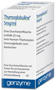 THYMOGLOBULINE 25MG/FL. DE PDRE. (5MG/ML DE SOL. APRES RECONST.) PDRE. P. SOL. P. PERF. B/1FL. DE PDRE.