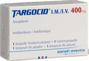 TARGOCID 400MG/FL.DE PDRE. LYOPH. ET SOLV. P. USAGE PARENTERAL IM/IV B/01FL. DE PDRE.   01AMP. DE 3,2ML DE SOLV. (EPPI)