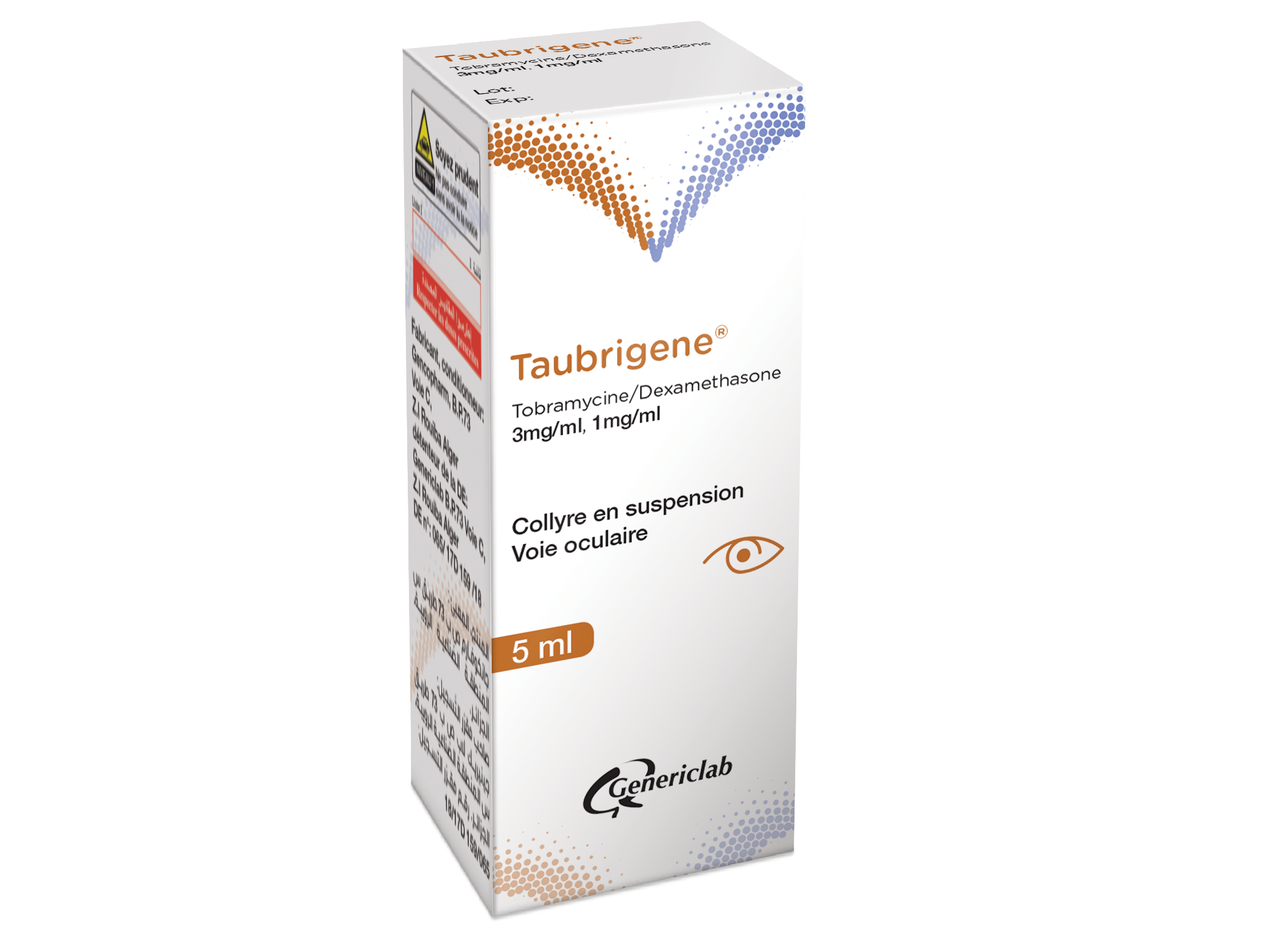 TAUBRIGENE 0,3% / 0,1% COLLYRE  FL./5ML