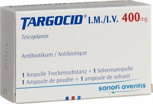 TARGOCID 400MG/FL.DE PDRE. LYOPH. ET SOLV. P. USAGE PARENTERAL IM/IV B/01FL. DE PDRE. + 01AMP. DE 3,2ML DE SOLV. (EPPI)
