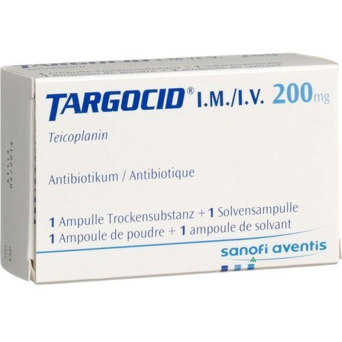 TARGOCID 200MG/FL.DE PDRE. LYOPH. ET SOLV. P. USAGE PARENTERAL IM/IV B/01FL. DE PDRE. + 01AMP. DE 3,2ML DE SOLV. (EPPI)