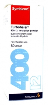 SYMBICORT TURBUHALER 400µG/12µG/DOSE PDRE. P. INHAL. FL./60DOSES
