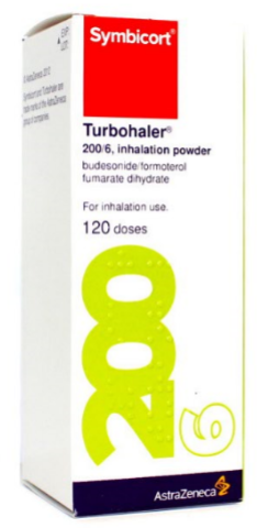 SYMBICORT TURBUHALER 200µG/6µG/DOSE PDRE. P. INHAL. FL./120DOSES